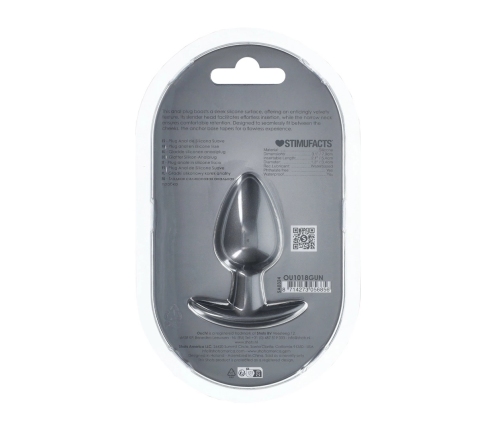 OUCH! Silicone Plug Medium 7.9cm Gunmetal - Smooth Anatomic Model