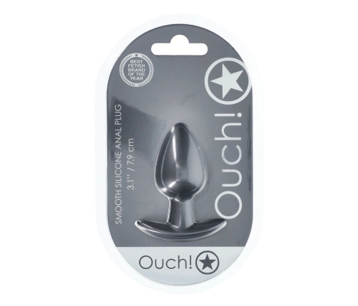 OUCH! Silicone Plug Medium 7.9cm Gunmetal - Smooth Anatomic Model