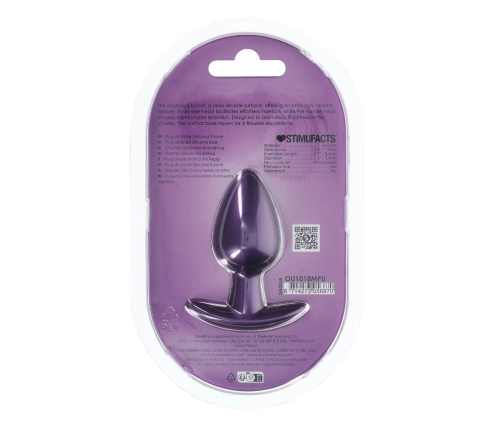 Ouch! Medium Silicone Plug Metallic Purple 7.9 cm Ergonomic Design