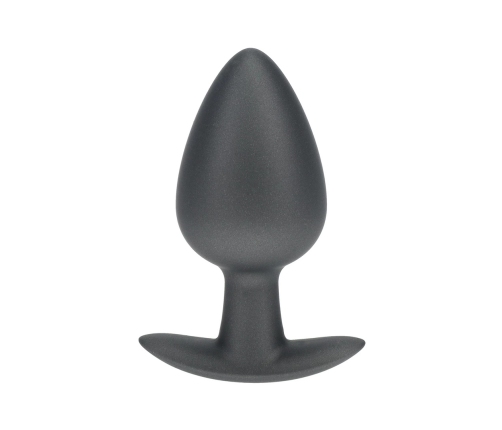 Ouch! Smooth Silicone Plug Large 3.5'' (8.9 cm) Gunmetal Finish
