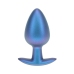 Ouch! Metallic Blue Large Smooth Silicone Plug 3.5'' (8.9 cm)