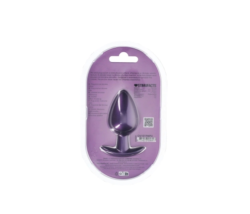 Ouch! Large Silicone Plug 3.5'' Metallic Purple - Smooth Anatomical Model