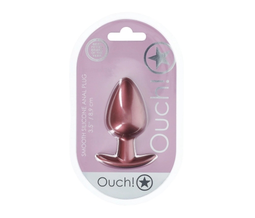 Ouch! Silicone Plug Large 8.9cm Rose Gold - Smooth Surface Design