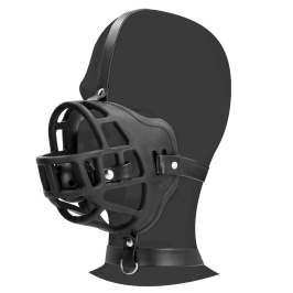Ouch! Adjustable Face Harness with Removable Ball Gag Black