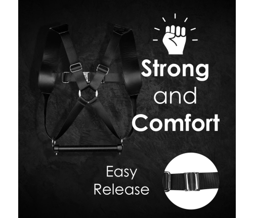 Ouch! Adjustable PU Leather Harness Restraint Black - Secure Fit System