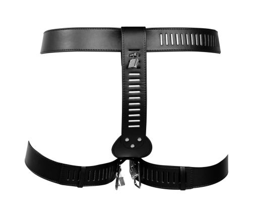 OUCH! Xtreme PU Leather Female Belt with Adjustable Leg System Black