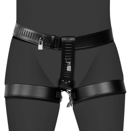 OUCH! Xtreme PU Leather Female Belt with Adjustable Leg System Black