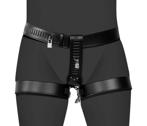 OUCH! Xtreme PU Leather Female Belt with Adjustable Leg System Black