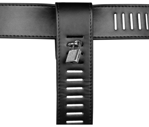 OUCH! Xtreme PU Leather Female Belt with Adjustable Leg System Black