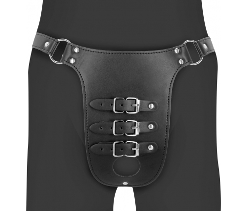 OUCH! Xtreme PU Leather Belt Restraint System Black Adjustable Fit