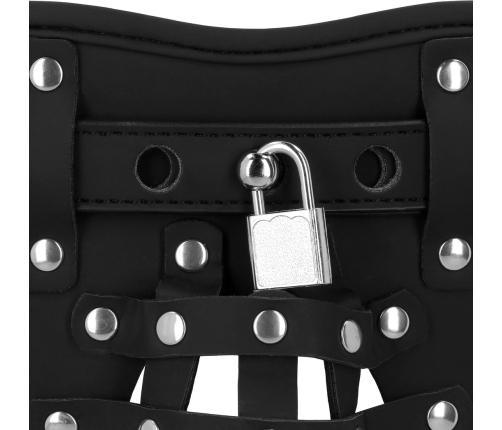 OUCH! Xtreme PU Leather Chastity Belt with Adjustable Straps Black