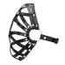 Ouch! PU Leather Cage Mask Black Adjustable Buckle Design