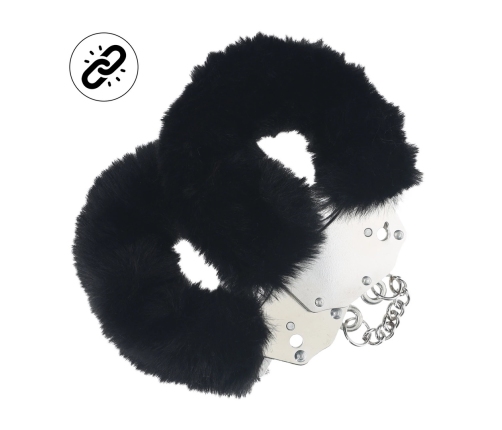 Ouch! Secure Fluffy Restraint Cuffs Black - Heavy-Duty, Soft Lining