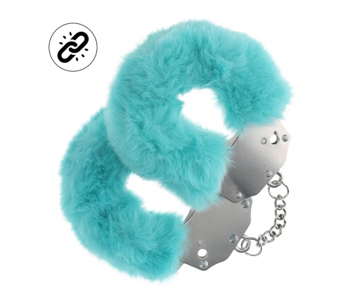 You2Toys Fluffy Anatomic Handcuffs Secure Lock System Blue