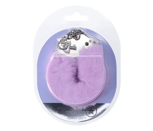 Ouch! Heavy-Duty Fluffy Handcuffs Lavender - Soft Padded Secure Model
