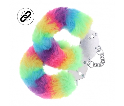 Ouch! Heavy-Duty Multicolor Fluffy Cuffs with Safety Release