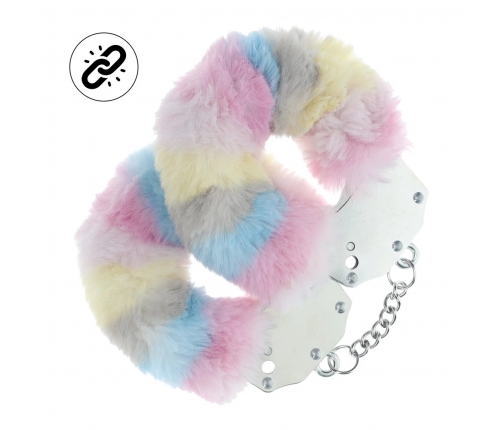 Shots Toys Secure Fluffy Handcuffs Multicolor - Adjustable Restraint System