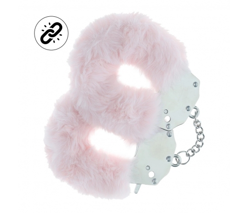 OUCH! Heavy-duty Fluffy Handcuffs Powder Pink - Secure Soft Model
