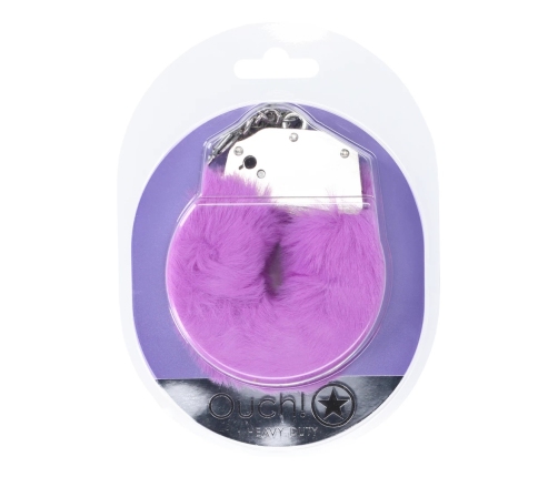 Ouch! Purple Heavy-duty Soft Plush Restraint Cuffs Adjustable Size