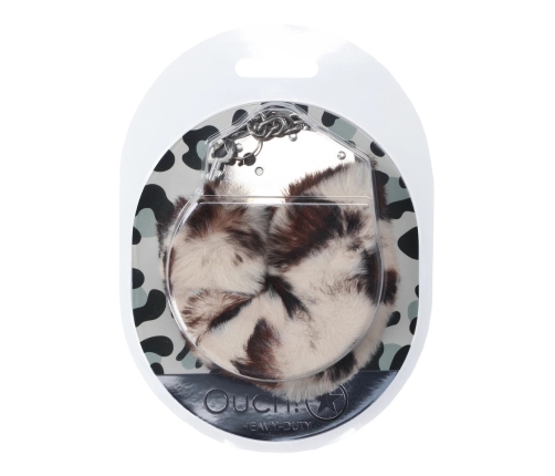Ouch! Snow Leopard Heavy-Duty Soft Faux Fur Restraints, Adjustable