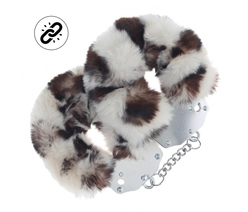 Ouch! Snow Leopard Heavy-Duty Soft Faux Fur Restraints, Adjustable