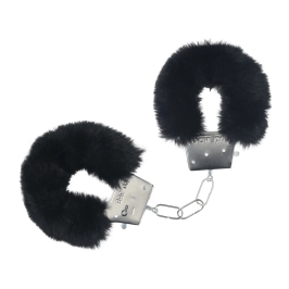 Ouch! Classic Fluffy Handcuffs Black - Secure Soft-Bound Steel Restraints