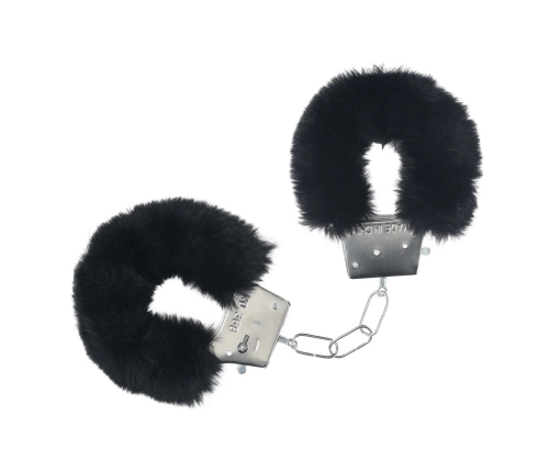 Ouch! Classic Fluffy Handcuffs Black - Secure Soft-Bound Steel Restraints