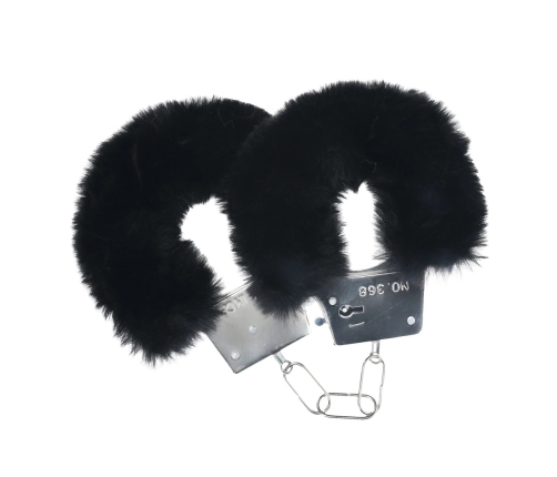 Ouch! Classic Fluffy Handcuffs Black - Secure Soft-Bound Steel Restraints