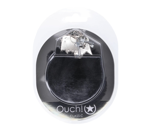 Ouch! Classic Fluffy Handcuffs Black - Secure Soft-Bound Steel Restraints