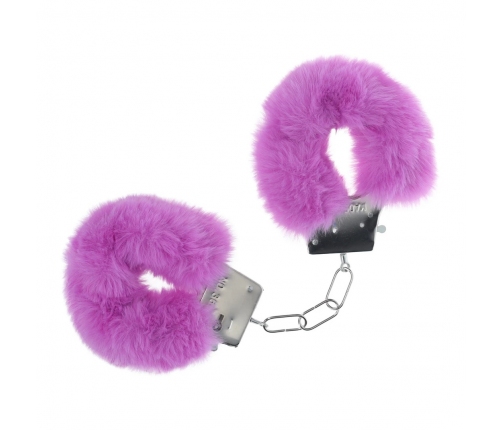 Ouch! Classic Fluffy Handcuffs Purple - Soft Adjustable Steel Restraints