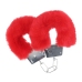 Ouch! Classic Fluffy Handcuffs Red - Adjustable Soft Faux Fur Cuffs