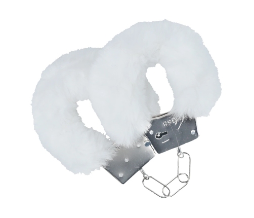 Ouch! Classic Fluffy Handcuffs White - Adjustable Plush Model