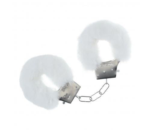 Ouch! Classic Fluffy Handcuffs White - Adjustable Plush Model