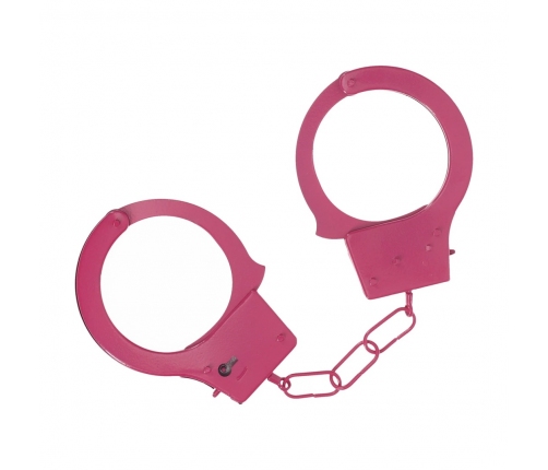 Ouch! Classic Metal Handcuffs Pink - Adjustable Safety Lock System