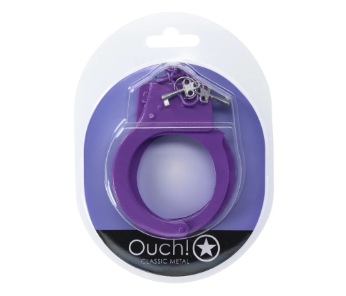 Ouch! Classic Metal Handcuffs Purple - Secure Adjustable Restraint System