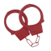 Ouch! Classic Metal Handcuffs Red - Secure Locking System, Adjustable Fit