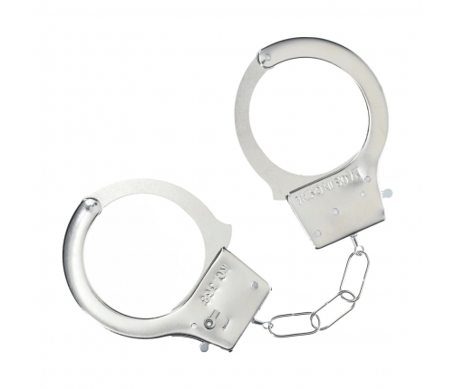 Ouch! Classic Metal Handcuffs Silver - Secure Locking System, Adjustable Size