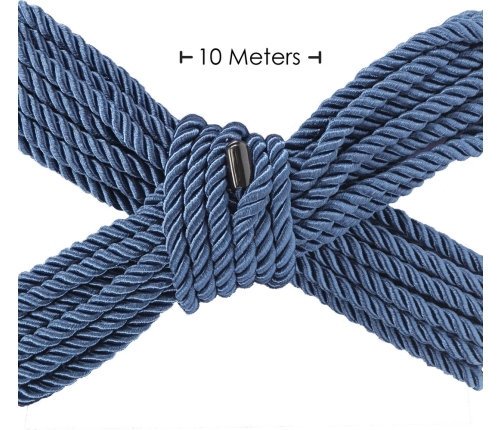 LoversPremium Polyester Bondage Rope 10m Navy Blue - Soft Restraint Cord
