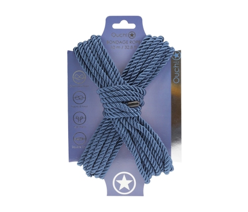 LoversPremium Polyester Bondage Rope 10m Navy Blue - Soft Restraint Cord