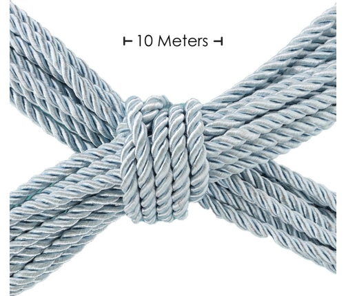 LoversPremium Polyester Bondage Rope 10m Powder Blue - Soft Durable Design