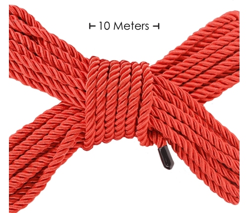 SINNER Gear Bondage Rope 10m Red - Durable Polyester Restraint Cord