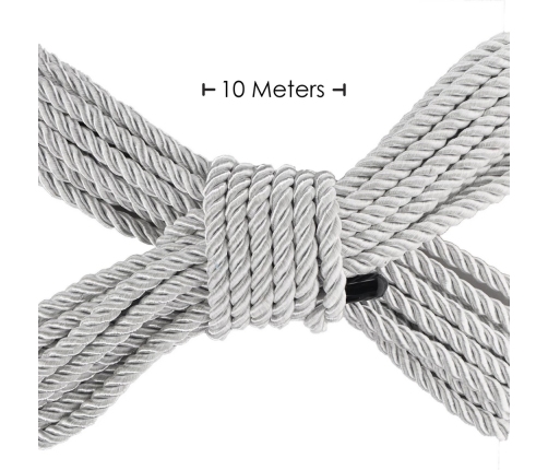 Loving Joy Silver Bondage Rope 10m - Durable Polyester Restraint Cord