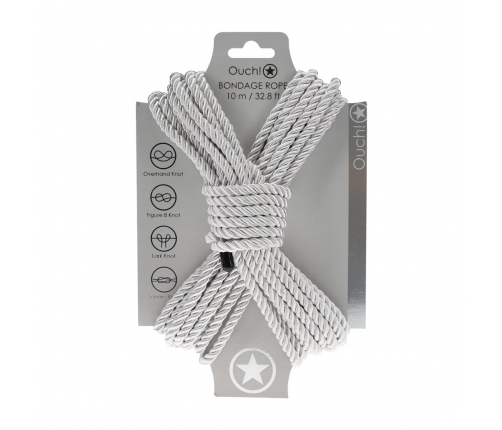 Loving Joy Silver Bondage Rope 10m - Durable Polyester Restraint Cord
