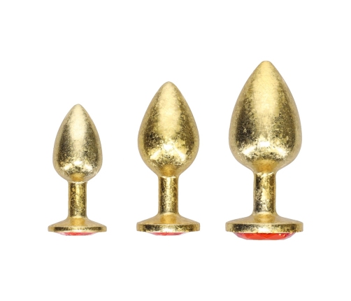 Milan Collection Metal Plug Set Gold - 3 Sizes, Aluminum, Jewel Base