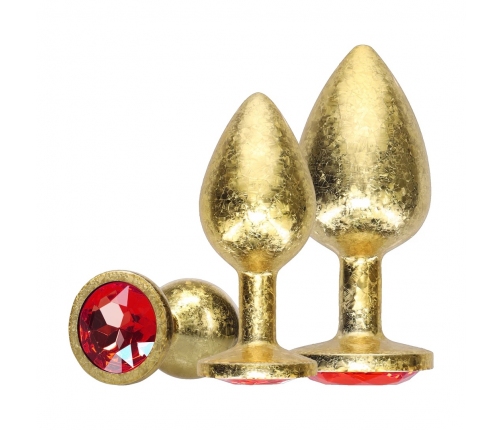 Milan Collection Metal Plug Set Gold - 3 Sizes, Aluminum, Jewel Base