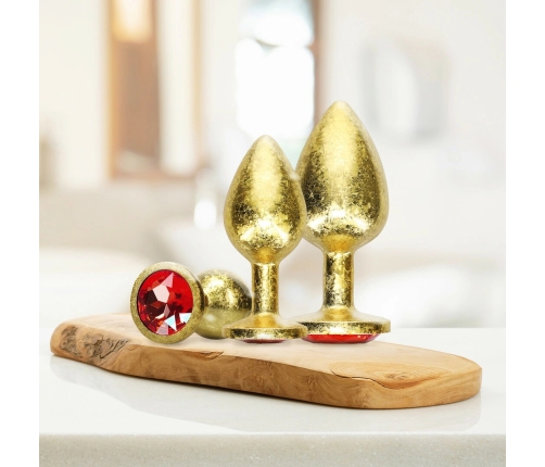 Milan Collection Metal Plug Set Gold - 3 Sizes, Aluminum, Jewel Base