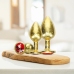 Milan Collection Metal Plug Set Gold - 3 Sizes, Aluminum, Jewel Base