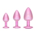 Ouch! Paris Collection Metal Plug Set Pink 3 Sizes Jewel Base
