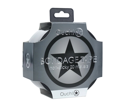 Ouch! PVC Adhesive-Free Bondage Tape 20m Black - Reusable Restraint System