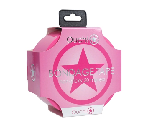 Ouch! PVC Adhesive-Free Tape 20m Pink - Non-Stick Utility Roll
